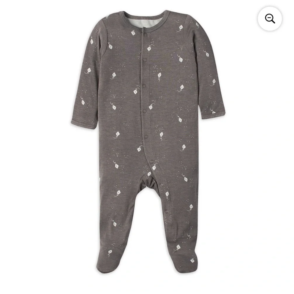 Modern Moments by Gerber Super Soft Gray Kite Print Footie Size 6-9 Months